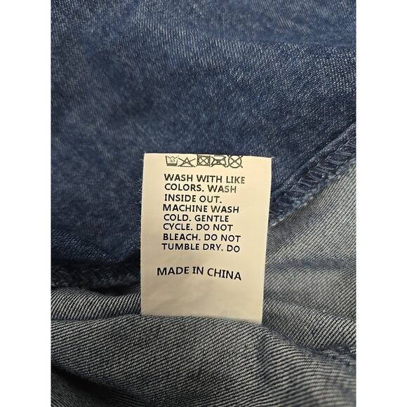 Denim Shirt Flare Bottom Dress XL Western Line Dance Never Worn - Picture 7 of 7